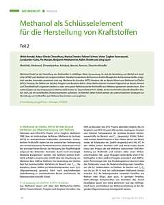 Methanol als Schlüsselelement für die Herstellung von Kraftstoffen
