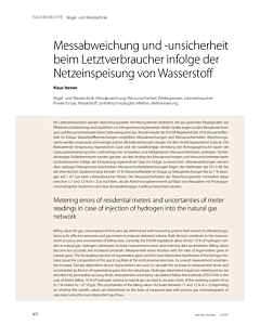 Messabweichung und -unsicherheit beim Letztverbraucher infolge der Netzeinspeisung von Wasserstoff