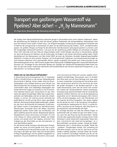 Transport von gasförmigem Wasserstoff via Pipelines? Aber sicher! – „H2 by Mannesmann“