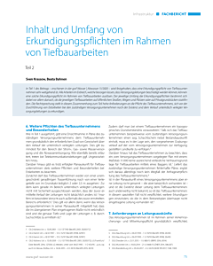 Inhalt und Umfang von Erkundigungspflichten im Rahmen von Tiefbauarbeiten, Teil 2