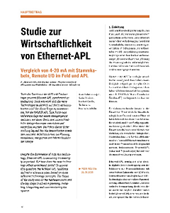Studie zur Wirtschaftlichkeit von Ethernet-APL