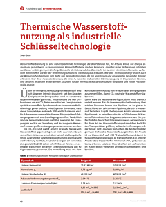 Thermische Wasserstoffnutzung als industrielle Schlüsseltechnologie