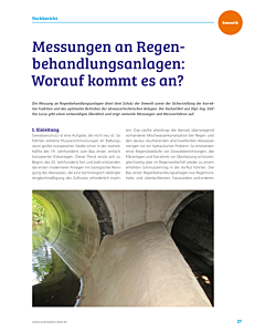 Messungen an Regenbehandlungsanlagen: Worauf kommt es an?