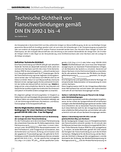 Technische Dichtheit von Flanschverbindungen gemäß DIN EN 1092-1 bis -4