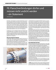PE-Flanschverbindungen dürfen und müssen nicht undicht werden – ein Statement