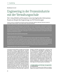 Engineering in der Prozessindustrie mit der Verwaltungsschale