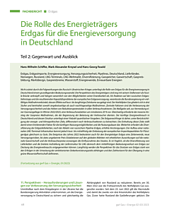 Die Rolle des Energieträgers Erdgas für die Energieversorgung in Deutschland