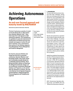 Achieving Autonomous Operations