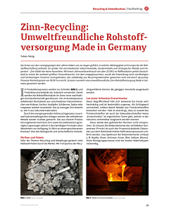 Zinn-Recycling: Umweltfreundliche Rohstoffversorgung Made in Germany