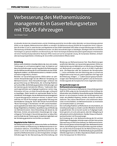 Verbesserung des Methanemissionsmanagements in Gasverteilungsnetzen mit TDLAS-Fahrzeugen