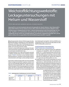 Weichstoffdichtungswerkstoffe: Leckageuntersuchungen mit Helium und Wasserstoff
