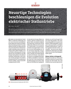 Neuartige Technologien beschleunigen die Evolution elektrischer Stellantriebe