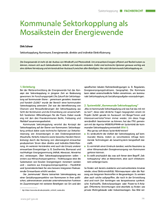 Kommunale Sektorkopplung als Mosaikstein der Energiewende