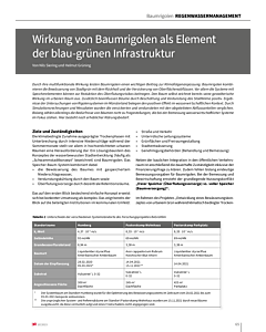 Wirkung von Baumrigolen als Element der blau-grünen Infrastruktur