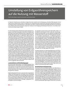 Umstellung von Erdgasröhrenspeichern auf die Nutzung mit Wasserstoff