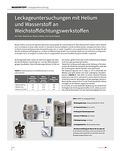 Leckageuntersuchungen mit Helium und Wasserstoff an Weichstoffdichtungswerkstoffen