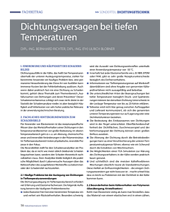 Dichtungsversagen bei tiefen Temperaturen