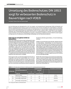 Umsetzung des Bodenschutzes: DIN 18915 sorgt für verbesserten Bodenschutz in Bauverträgen nach VOB/B