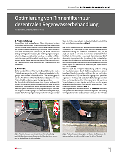 Optimierung von Rinnenfiltern zur dezentralen Regenwasserbehandlung