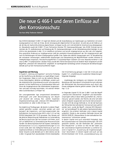 Die neue G 466-1 und deren Einflüsse auf den Korrosionsschutz