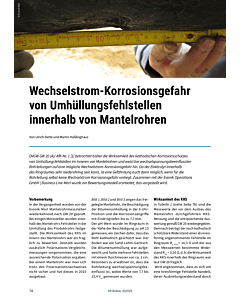 Wechselstrom-Korrosionsgefahr von Umhüllungsfehlstellen innerhalb von Mantelrohren