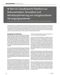 W-Net 4.0: Cloudbasierte Plattform zur Dokumentation, Simulation und Betriebsoptimierung von rohrgebundenen Versorgungssystemen