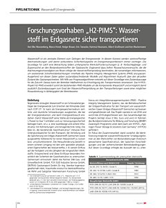 Forschungsvorhaben „H2-PIMS“: Wasserstoff im Erdgasnetz sicher transportieren