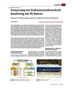 Erneuerung von Trinkwasserrohren durch Berstlining mit PE-Rohren