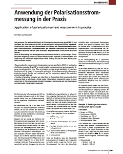 Anwendung der Polarisationsstrommessung in der Praxis