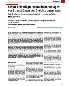 Schutz erdverlegter metallischer Anlagen vor Streuströmen aus Gleichstromanlagen - Teil 2