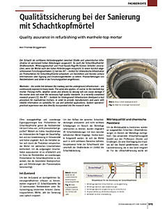 Qualitätssicherung bei der Sanierung mit Schachtkopfmörtel