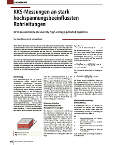 KKS-Messungen an stark hochspannungsbeeinflussten Rohrleitungen