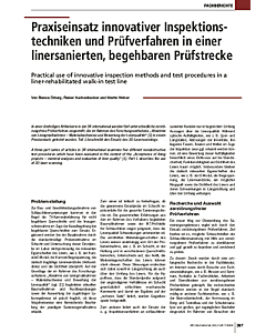 Praxiseinsatz innovativer Inspektionstechniken und Prüfverfahren in einer linersanierten, begehbaren Prüfstrecke