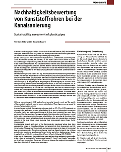 Nachhaltigkeitsbewertung von Kunststoffrohren bei der Kanalsanierung