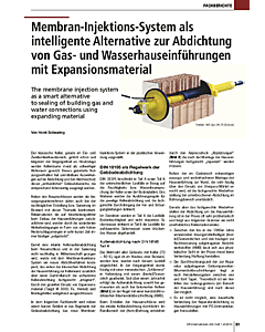 Membran-Injektions-System als intelligente Alternative zur Abdichtung von Gas- und Wasserhauseinführungen mit Expansionsmaterial