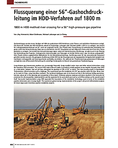 Flussquerung einer 56"-Gashochdruckleitung im HDD-Verfahren auf 1800 m