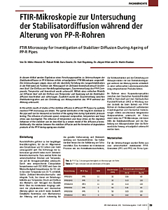 FTIR-Mikroskopie zur Untersuchung der Stabilisatordiffusion während der Alterung von PP-R-Rohren