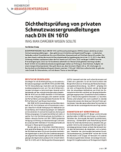 Dichtheitsprüfung von privaten Schmutzwassergrundleitungen nach DIN EN 1610