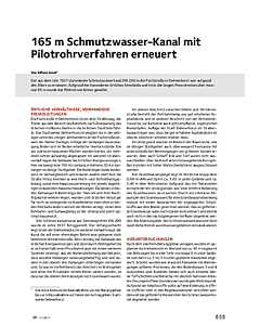 165 m Schmutzwasser-Kanal mit Pilotrohrverfahren erneuert.