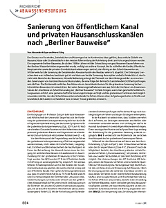 Sanierung von öffentlichem Kanal und privaten Hausanschlusskanälen nach "Berliner Bauweise"