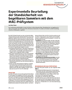 Experimentelle Beurteilung der Standsicherheit von begehbaren Sammlern mit dem MAC-Prüfsystem