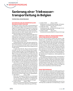 Sanierung einer Trinkwassertransportleitung in Belgien