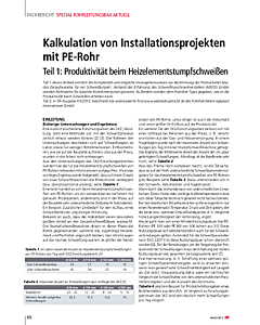 Kalkulation von Installationsprojekten mit PE-Rohr 60