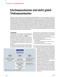 Löschwasserkosten sind nicht gleich Trinkwasserkosten