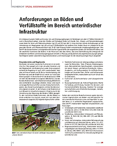 Anforderungen an Böden und Verfüllstoffe im Bereich unterirdischer Infrastruktur