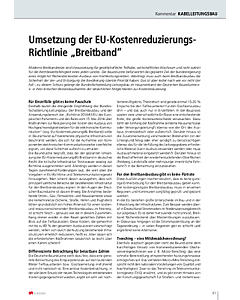 Umsetzung der EU-Kostenreduzierungs-Richtlinie „Breitband“