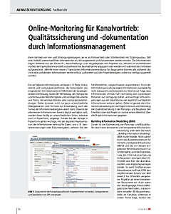 Online-Monitoring für Kanalvortrieb: Qualitätssicherung und -dokumentation durch Informationsmanagement