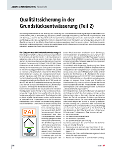Qualitätssicherung in der Grundstücksentwässerung (Teil 2)