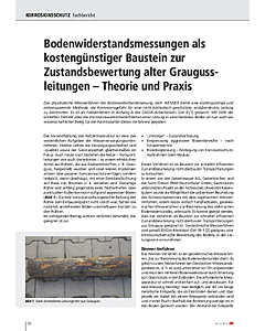 Bodenwiderstandsmessungen als kostengünstiger Baustein zur Zustandsbewertung alter Graugussleitungen – Theorie und Praxis