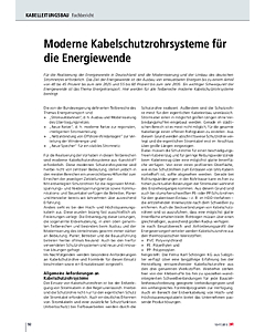 Moderne Kabelschutzrohrsysteme für die Energiewende